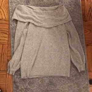 Off shoulder gray sweater